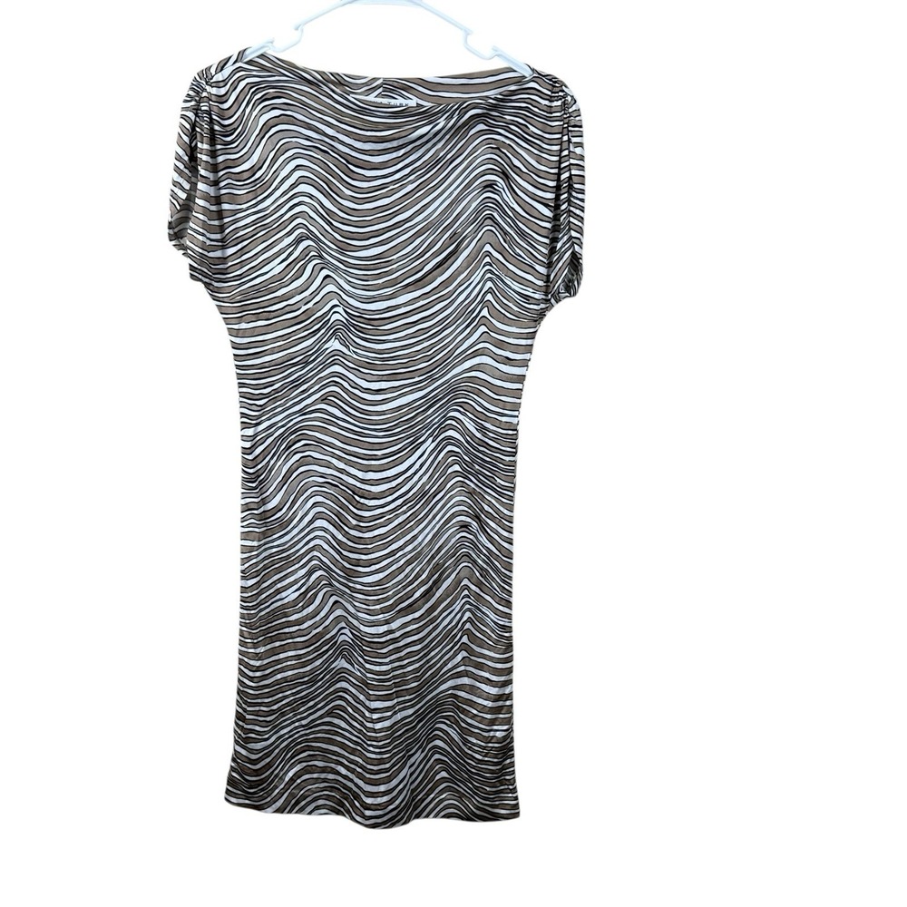 Trina Turk‎ Black Multicolor Short Sleeve Silk Blend Animal Print Size Small